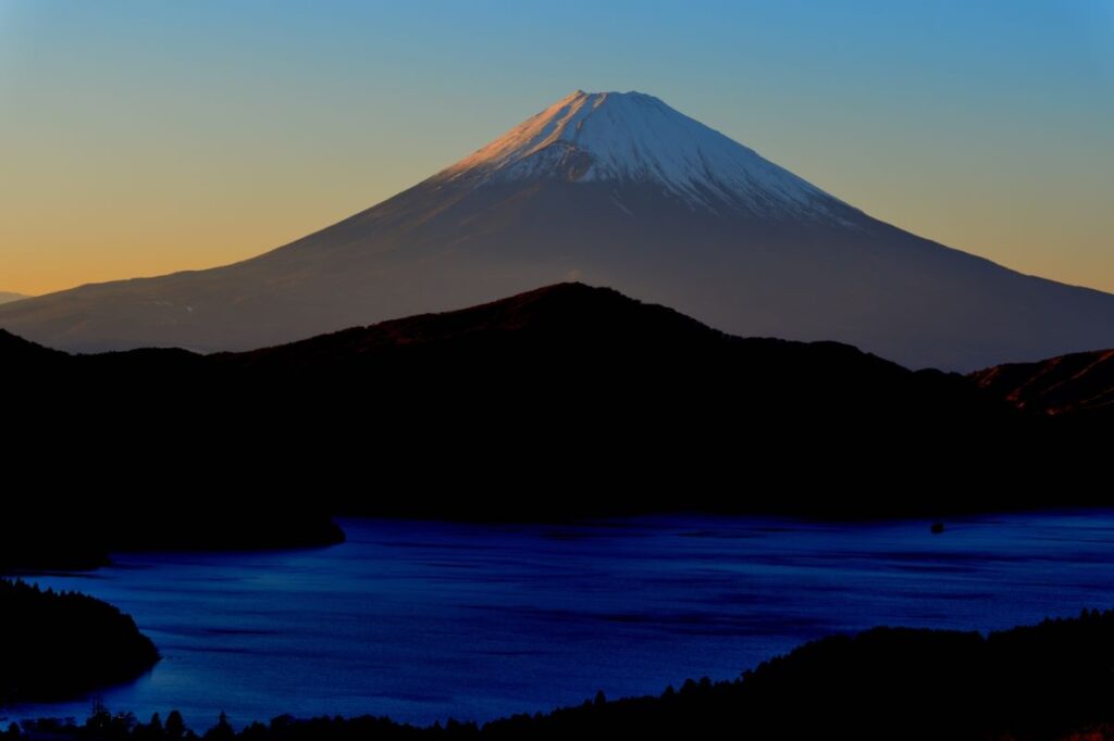 Evening view of Mt. Fuji from Hakone