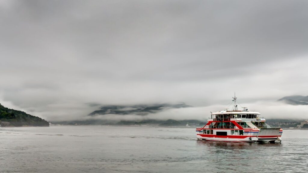 This is the ferry boat that brings visitors to Miyajima Island from Hiroshima