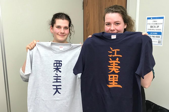 Calligraphy and Make Your Own Kanji T-Shirt in Kyoto - Creating Your Kanji T-Shirt